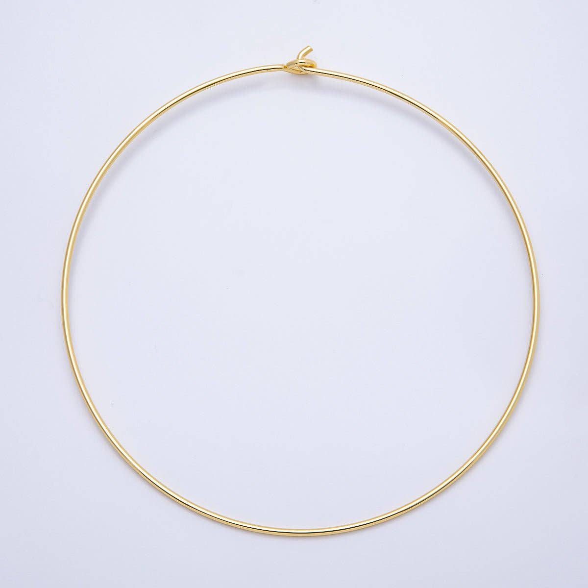 16K Gold Filled 2mm Minimalist Floating Collar Torque Necklace in Gold & Silver | WA-04442 WA-04443: GOLD