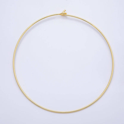 16K Gold Filled 2mm Minimalist Floating Collar Torque Necklace in Gold & Silver | WA-04442 WA-04443: GOLD