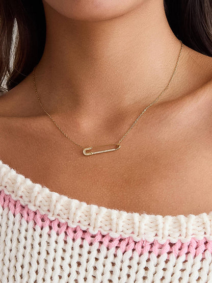 Lyselle 18K Gold Non-Tarnish Dainty Bar Necklace: Yellow Gold
