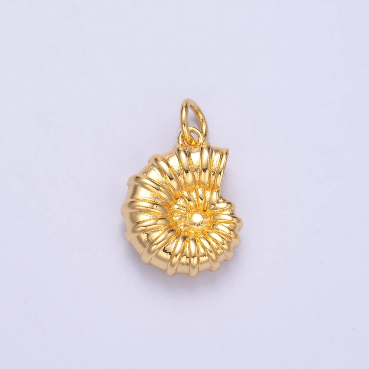 24K Gold Filled Nautilus Shell Multidimensional 3D Charm in Gold & Silver | N014: Gold