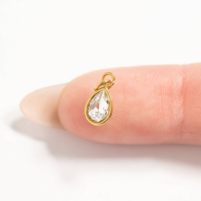 18K Gold PVD Teardrop Birthstone Charm: July