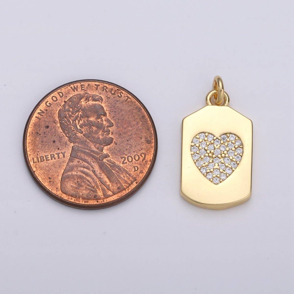 24K Gold Filled Micro Pave CZ Heart Pendant  | D510