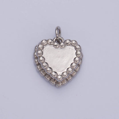 24K Gold Filled Heart Cake Pastry Desert Multidimensional Charm in Gold & Silver | W413: Silver