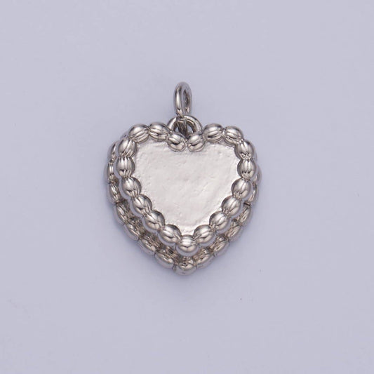 24K Gold Filled Heart Cake Pastry Desert Multidimensional Charm in Gold & Silver | W413: Silver