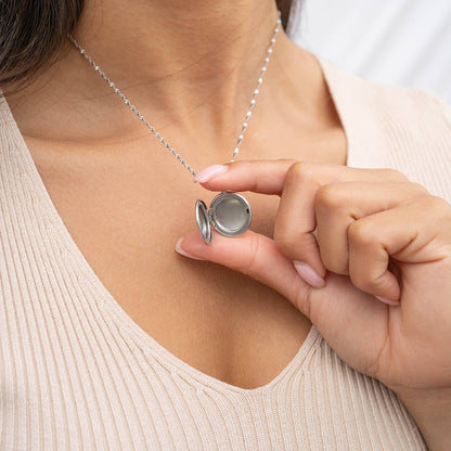 Small - 18K Gold PVD Stainless Steel Round Locket: Gold