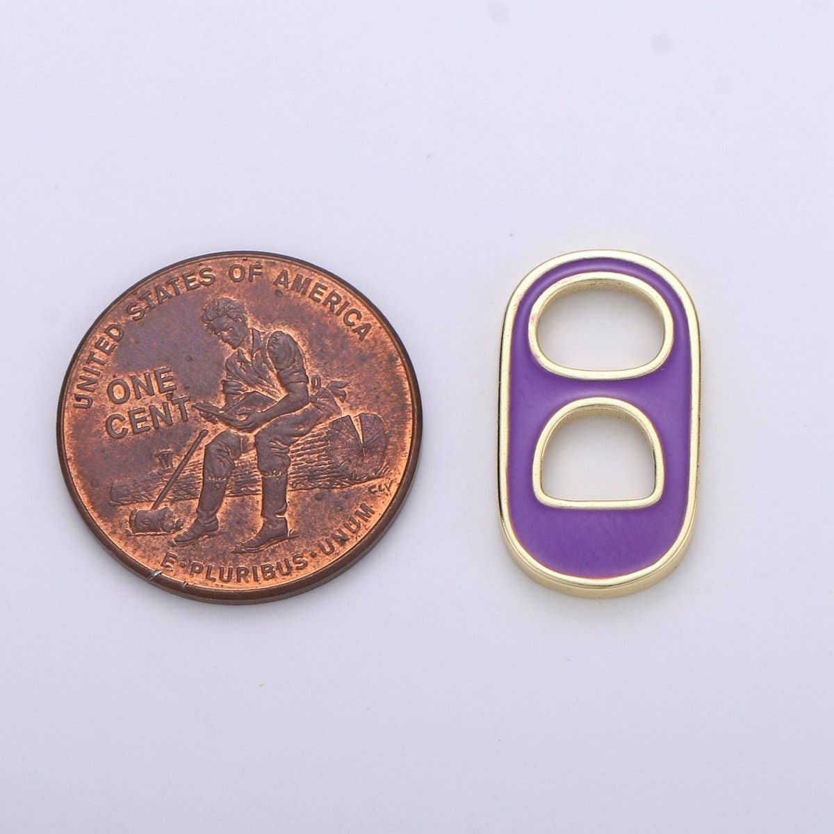 Black, Blue, Pink, Green, Yellow, Red Enamel Bottle Opener Gold Filled Charm - D-374- D-383: Pink