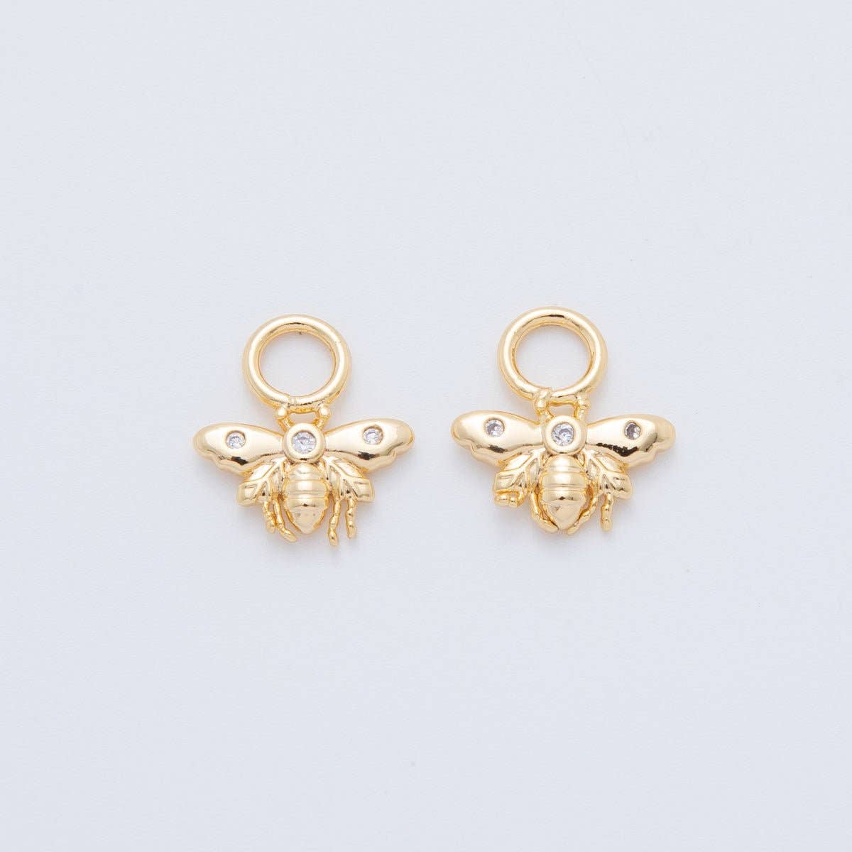 18K Gold Filled CZ Bumble Bee Insect Add-On Drop Earring Charm | AF752