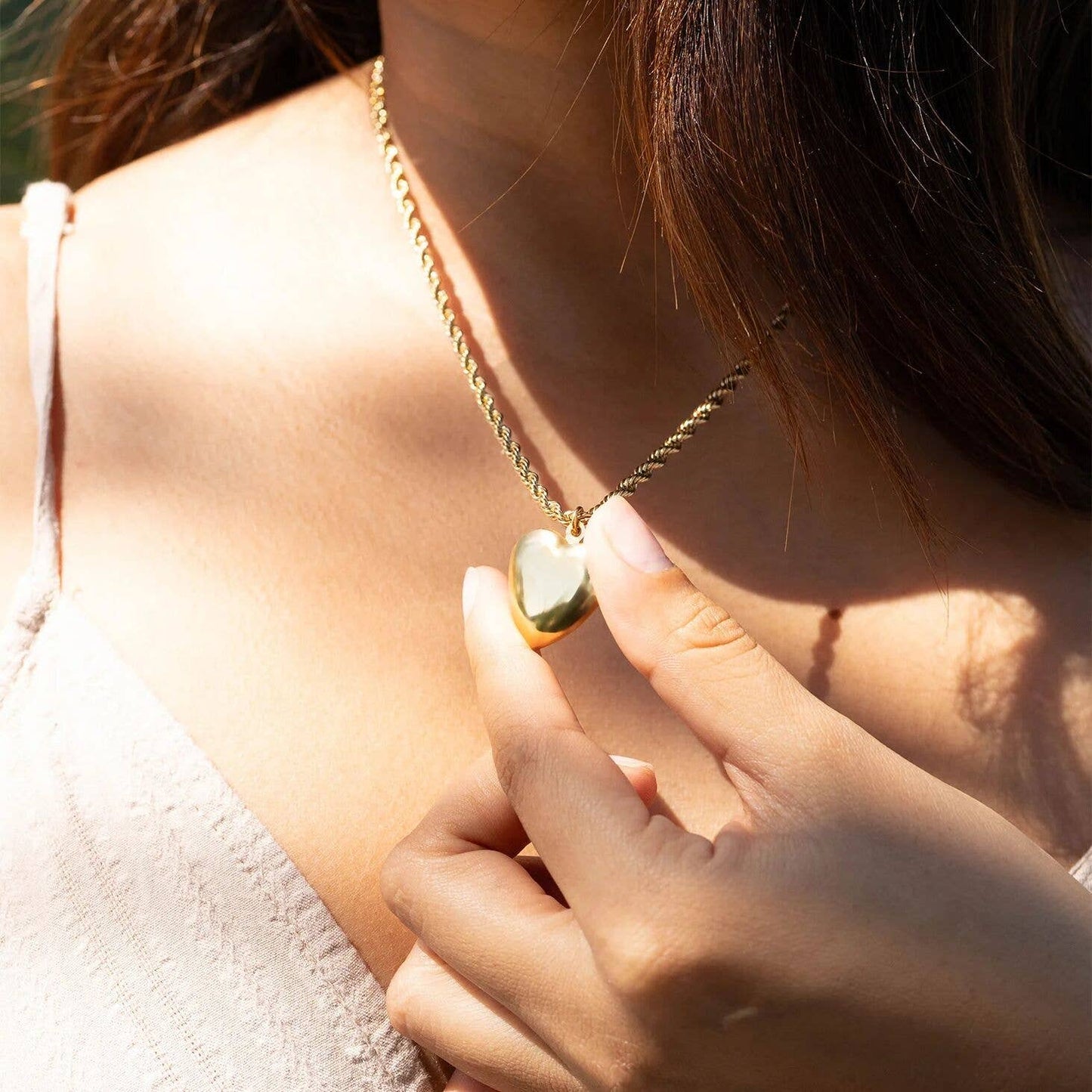 18K Gold PVD Stainless Steel Heart Locket / PDL0239: Stainless