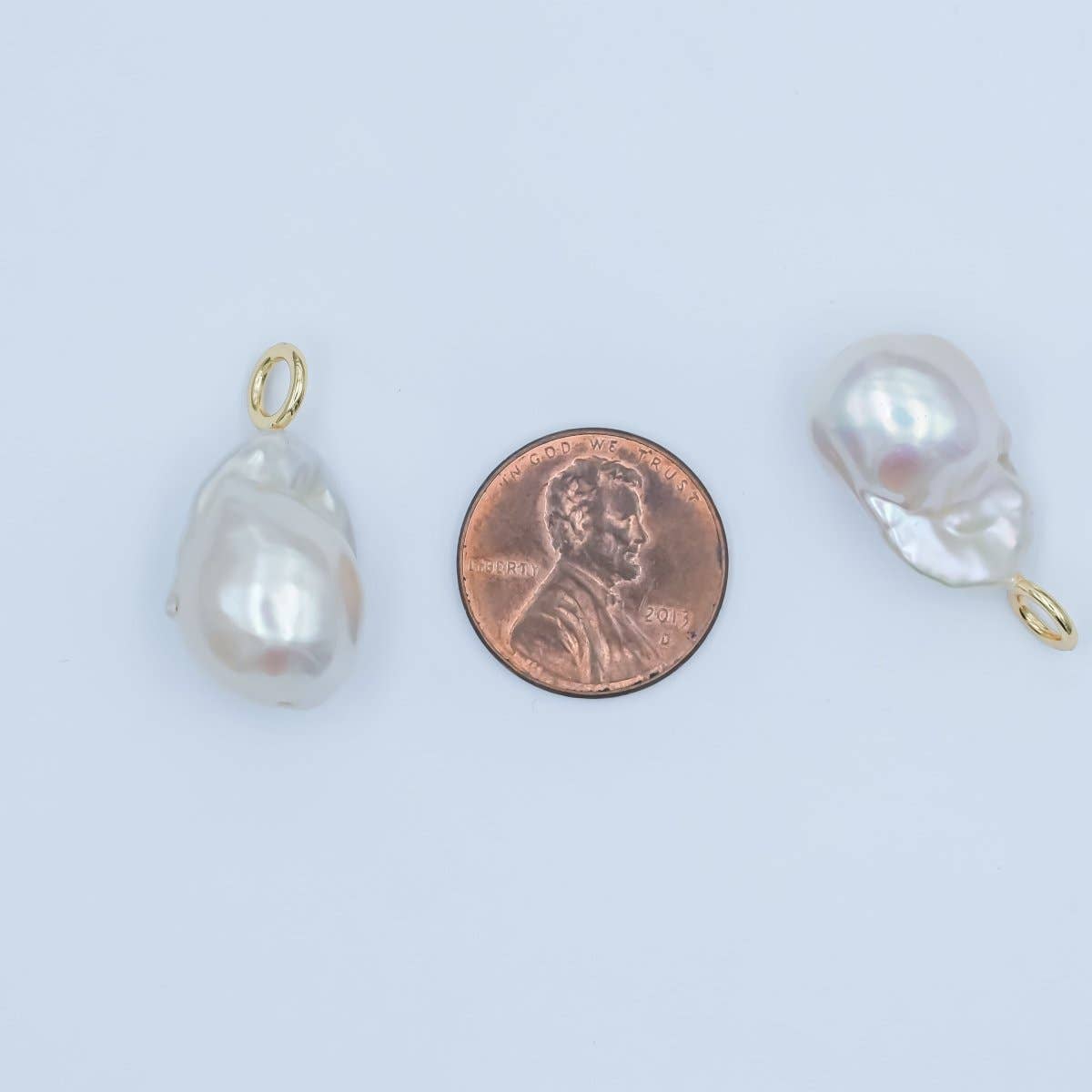 24K Gold Filled White Baroque Freshwater Pearl Pendant | P1638