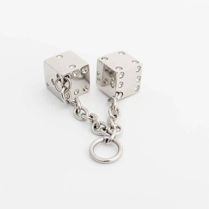 18K Gold PVD Stainless Steel Dice Charm: Gold