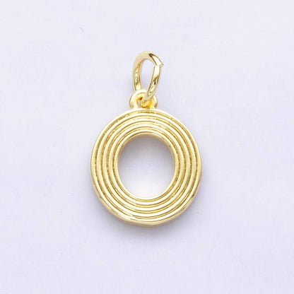 24K Gold Filled Groovy Disco Initial Letter Charm | A185 - A197: Letter C