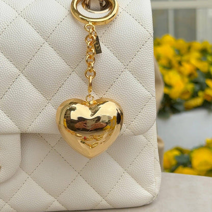Heart of Gold Bag Charm: Gold