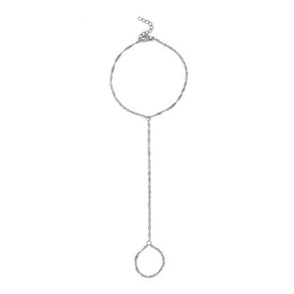 18K Gold PVD Stainless Steel Singapore Hand Chain: Stainless